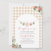 Apple van Onze Oog Herfst Gingham Baby Shower Kaart (Voorkant)