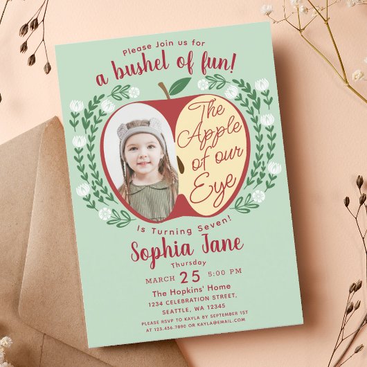 Apple van onze Oog Schattigee Kinder Foto Verjaard Kaart