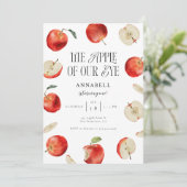 Apple van onze oog verjaardagsfeestuitnodiging kaart (Staand voorkant)