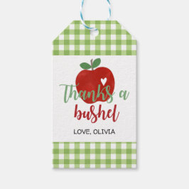 Apple Verjaardag Bedankt een Bushel Favoriet Cadea Cadeaulabel