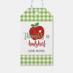 Apple Verjaardag Bedankt een Bushel Favoriet Cadea Cadeaulabel