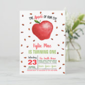 Apple verjaardagsuitnodiging - Apple van ons oog Kaart (Staand voorkant)