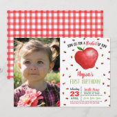 Apple verjaardagsuitnodiging met foto kaart (Voorkant / Achterkant)