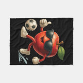 Apple Voetbal Fleece Deken (Voorkant (Horizontaal))