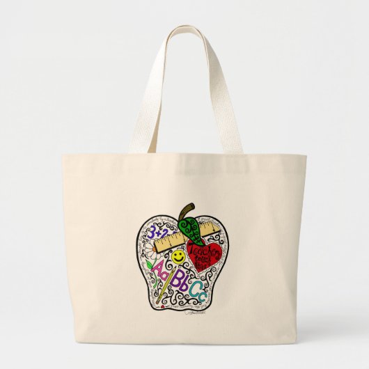 Apple voor de leraar grote tote bag (Voorkant)
