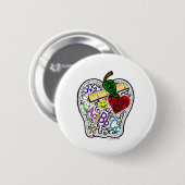 Apple voor de leraar ronde button 5,7 cm (Voorkant /achterkant)