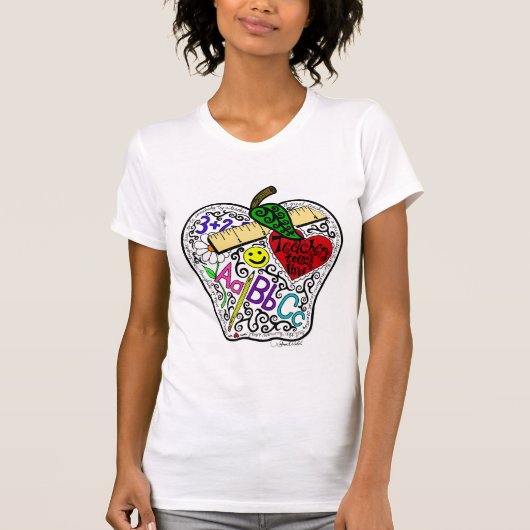 Apple voor de leraar t-shirt (Voorkant)
