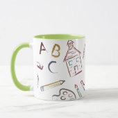 Apple voor de Teacher Custom Monogram Mok (Links)