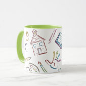 Apple voor de Teacher Custom Monogram Mok (Voorkant links)