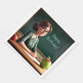 Apple voor de verjaardag van de leraar servet (Hoek)