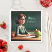 Apple voor de verjaardag van de leraar servet (Insitu)