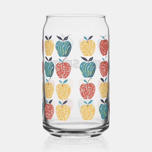 Apple voor Docent Aangepaste Naam Apple Patroon Blikvorm Glas (Rechts)