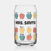 Apple voor Docent Aangepaste Naam Apple Patroon Blikvorm Glas (Links)