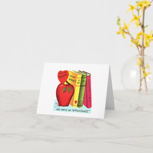  Apple voor Teacher Valentijn Kaart (Gele Bloem)