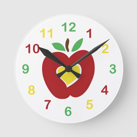 Apple Wall Clock Ronde Klok (Voorkant)