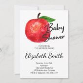 Apple Waterverf Baby shower Invitation Kaart (Voorkant)