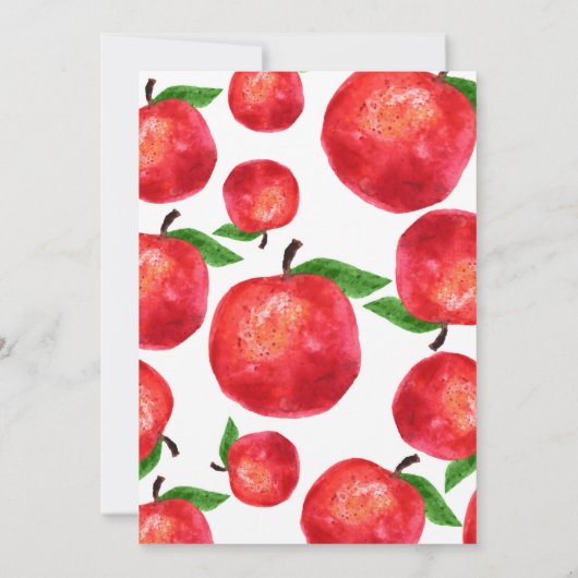 Apple Waterverf Baby shower Invitation Kaart (Achterkant)