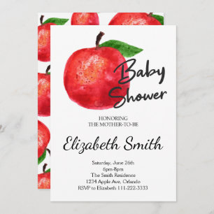 Apple Waterverf Baby shower Invitation Kaart