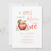 Apple Waterverf eerste verjaardagsuitnodiging Kaart (Voorkant)