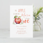 Apple Waterverf eerste verjaardagsuitnodiging Kaart (Staand voorkant)