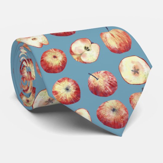 Apple Waterverf Stropdas (Opgerold)