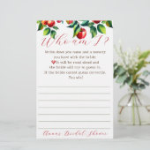 Apple Wie ben ik vrijgezellenfeest spel Briefpapier (Staand voorkant)