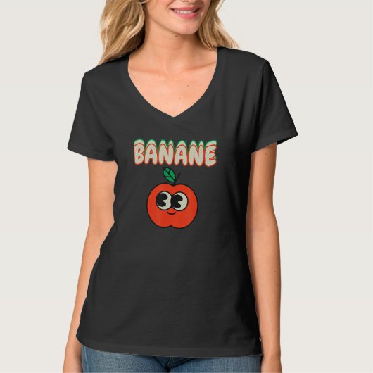 Apple with banana spring summer party vegan fruit  t-shirt (Voorkant)