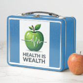 Apple with Heartbeat Pulse and Health is Wealth (In situ)