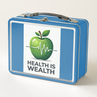 Apple with Heartbeat Pulse and Health is Wealth