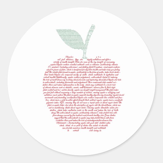 Apple woord cloud art ronde sticker (Voorkant)