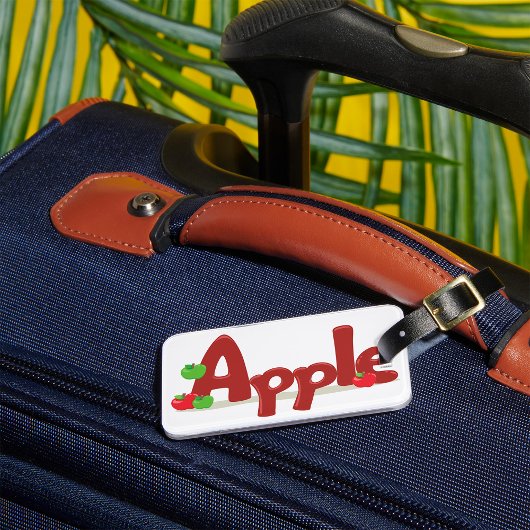 Apple Word Art met rode en groene appels Bagagelabel