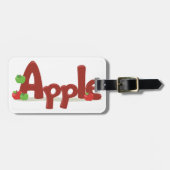 Apple Word Art met rode en groene appels Bagagelabel (Voorkant horizontaal)