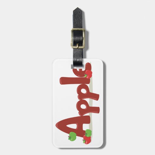 Apple Word Art met rode en groene appels Bagagelabel (Voorkant verticaal)