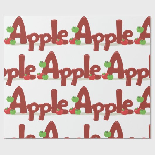 Apple Word Art met rode en groene appels Cadeaupapier (Vlak)