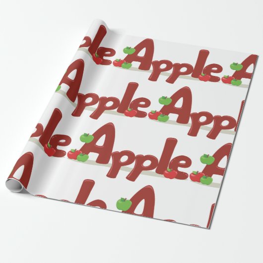 Apple Word Art met rode en groene appels Cadeaupapier (Uitgerold)