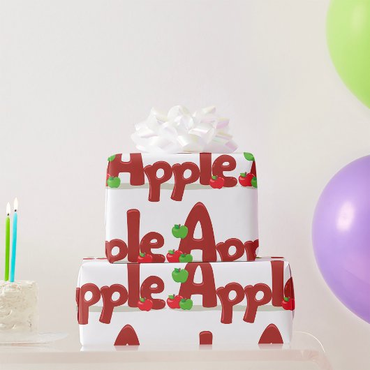 Apple Word Art met rode en groene appels Cadeaupapier