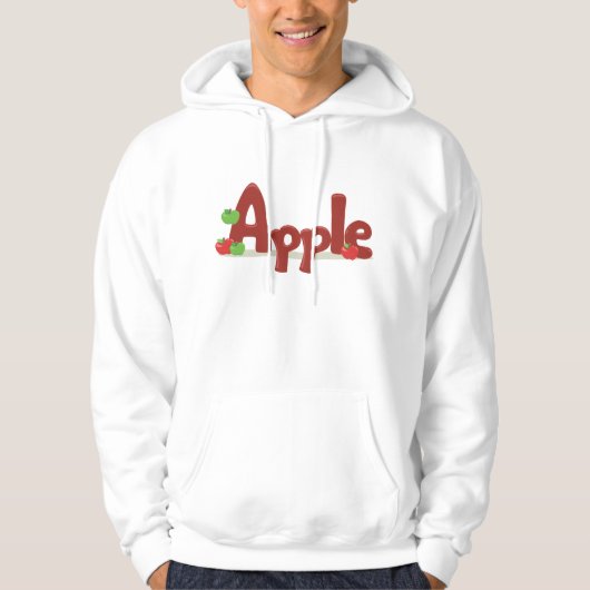 Apple Word Art met rode en groene appels Hoodie (Voorkant)