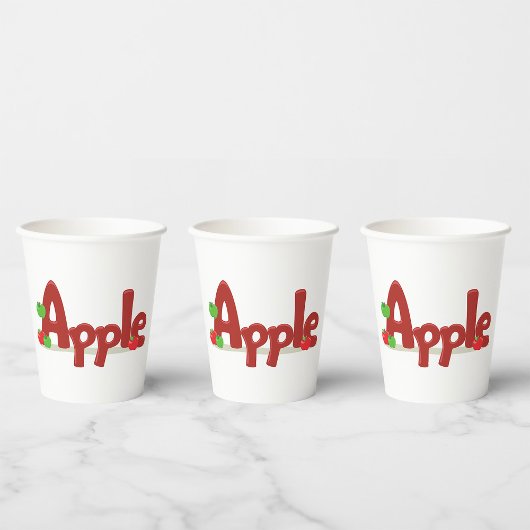 Apple Word Art met rode en groene appels Papieren Bekers