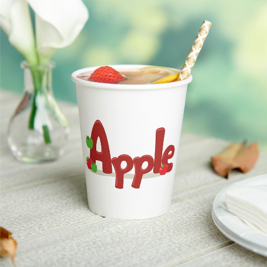 Apple Word Art met rode en groene appels Papieren Bekers