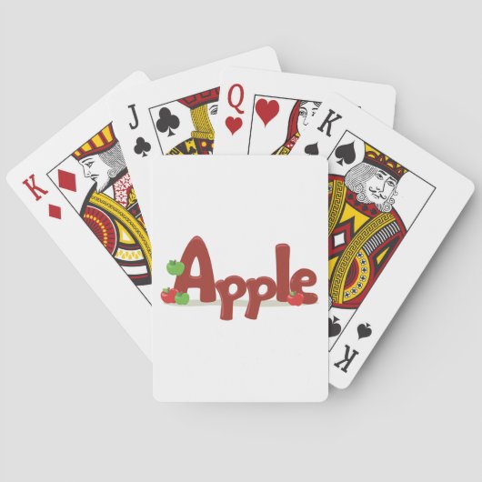 Apple Word Art met rode en groene appels Pokerkaarten (Achterkant)