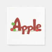 Apple Word Art met rode en groene appels Servet (Voorkant)