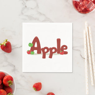 Apple Word Art met rode en groene appels Servet