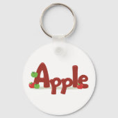 Apple Word Art met rode en groene appels Sleutelhanger (Voorkant)