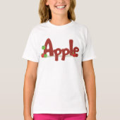 Apple Word Art met rode en groene appels T-shirt (Voorkant)