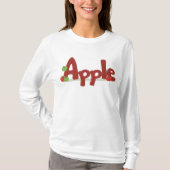 Apple Word Art met rode en groene appels T-shirt (Voorkant)