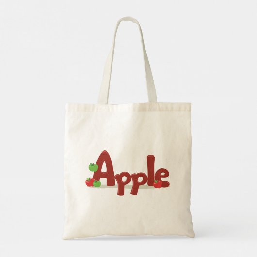 Apple Word Art met rode en groene appels Tote Bag (Achterkant)