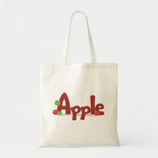 Apple Word Art met rode en groene appels Tote Bag (Voorkant)