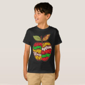 Apple Word Cloud Afro-Amerikaanse zwarte geschiede T-shirt (Voorkant volledig)