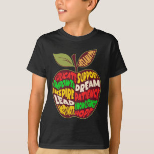 Apple Word Cloud Afro-Amerikaanse zwarte geschiede T-shirt