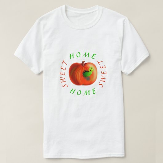 Apple Worm Grappig T-shirt (Design voorkant)